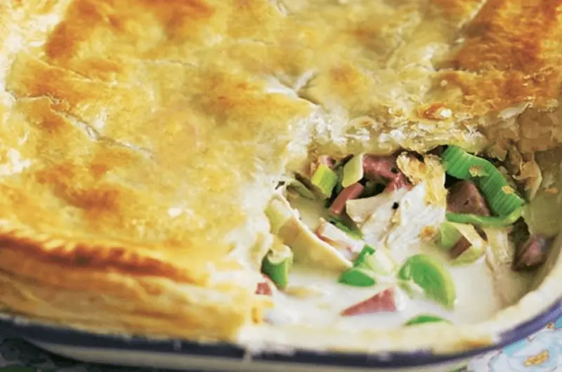 Chicken Ham and Leek Pie