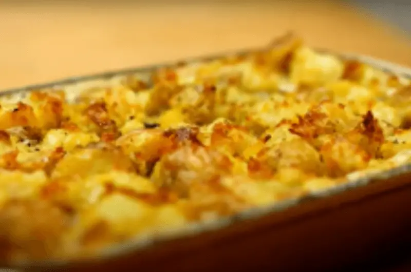Fish Pie with Crushed Potato Topping