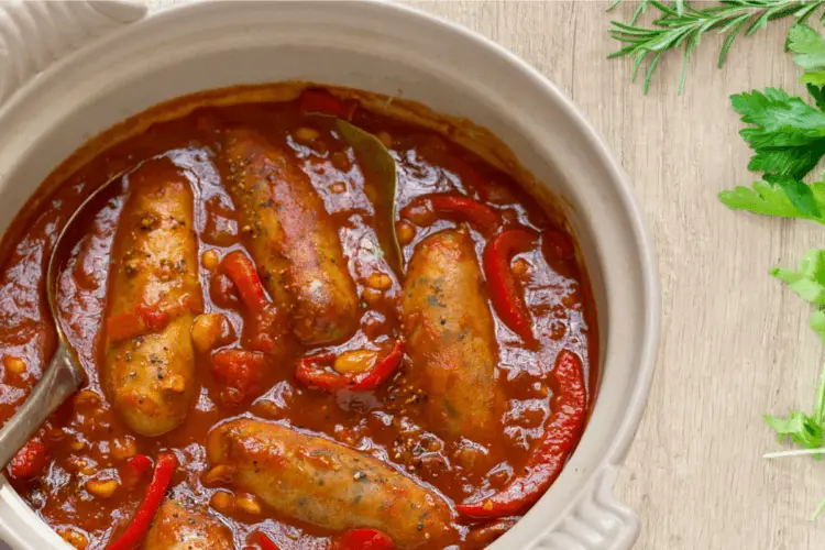Sausage and Red Pepper Hotpot
