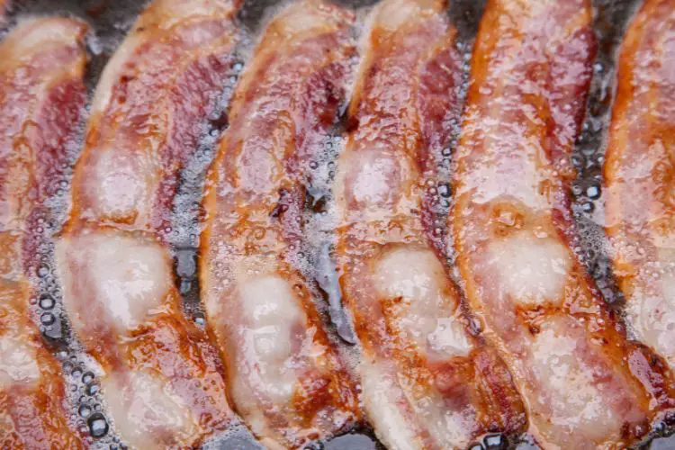 Thick cut bacon cooking
