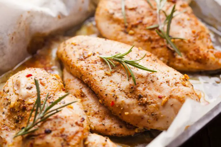 marinated chicken breast before cooking on George Foreman Grill