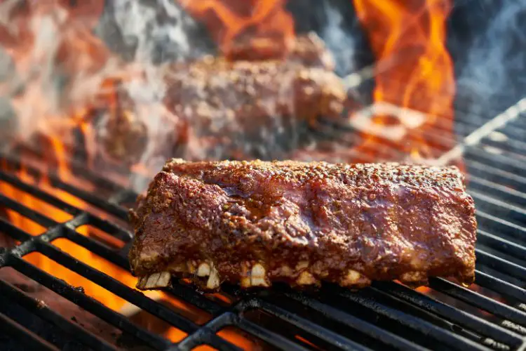 smoking pork ribs